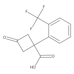 3-Oxo-1-[2-(trifluoromethyl)phenyl]cyclobutane-1-carboxylic acid结构式