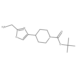tert-Butyl 4-(2-(aminomethyl)oxazol-4-yl)piperidine-1-carboxylate结构式
