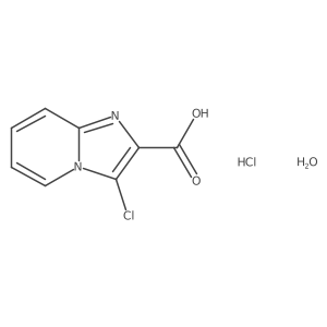 3-Chloroimidazo[1,2-a]pyridine-2-carboxylic acid monohydrochloride, monohydrate Structure