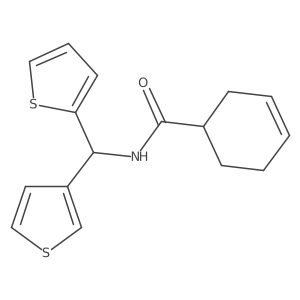 N-(thiophen-2-yl(thiophen-3-yl)methyl)cyclohex-3-enecarboxamide结构式