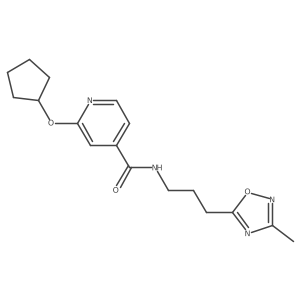 2-(cyclopentyloxy)-N-(3-(3-methyl-1,2,4-oxadiazol-5-yl)propyl)isonicotinamide Structure