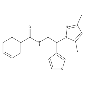 N-(2-(3,5-dimethyl-1H-pyrazol-1-yl)-2-(thiophen-3-yl)ethyl)cyclohex-3-enecarboxamide结构式