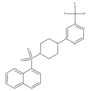 4-(4-(Naphthalen-1-ylsulfonyl)piperazin-1-yl)-6-(trifluoromethyl)pyrimidine结构式
