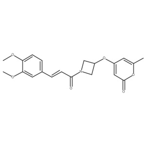 (E)-4-((1-(3-(3,4-dimethoxyphenyl)acryloyl)azetidin-3-yl)oxy)-6-methyl-2H-pyran-2-one结构式