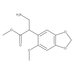 Methyl 3-amino-2-(6-methoxy-1,3-dioxaindan-5-yl)propanoate结构式