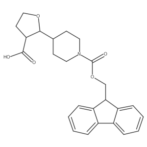 (2S,3R)-2-(1-{[(9H-fluoren-9-yl)methoxy]carbonyl}piperidin-4-yl)oxolane-3-carboxylic acid结构式