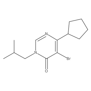 5-Bromo-6-cyclopentyl-3-(2-methylpropyl)-3,4-dihydropyrimidin-4-one Structure