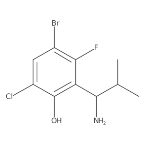 2-(1-Amino-2-methylpropyl)-4-bromo-6-chloro-3-fluorophenol结构式