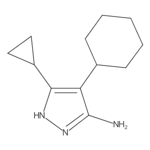 4-Cyclohexyl-5-cyclopropyl-1H-pyrazol-3-amine结构式