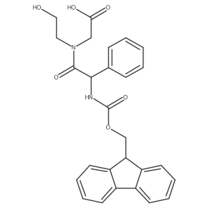 2-[(2S)-2-({[(9H-fluoren-9-yl)methoxy]carbonyl}amino)-N-(2-hydroxyethyl)-2-phenylacetamido]acetic acid结构式
