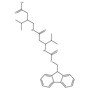 3-{[(3S)-3-({[(9H-fluoren-9-yl)methoxy]carbonyl}amino)-4-methylpentanamido]methyl}-4-methylpentanoic acid结构式