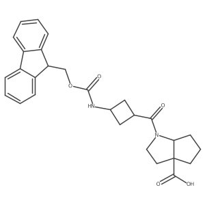1-[3-({[(9H-fluoren-9-yl)methoxy]carbonyl}amino)cyclobutanecarbonyl]-octahydrocyclopenta[b]pyrrole-3a-carboxylic acid Structure
