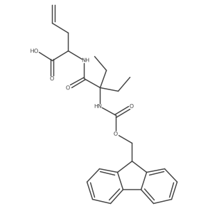 2-[2-ethyl-2-({[(9H-fluoren-9-yl)methoxy]carbonyl}amino)butanamido]pent-4-enoic acid结构式