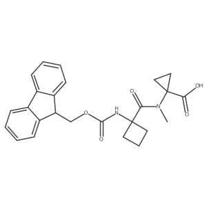 1-[N-methyl1-({[(9H-fluoren-9-yl)methoxy]carbonyl}amino)cyclobutaneamido]cyclopropane-1-carboxylic acid结构式