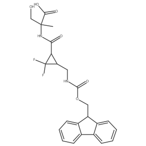 2-({3-[({[(9H-fluoren-9-yl)methoxy]carbonyl}amino)methyl]-2,2-difluorocyclopropyl}formamido)-3-hydroxy-2-methylpropanoic acid结构式