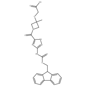 2-({1-[5-({[(9H-fluoren-9-yl)methoxy]carbonyl}amino)-1H-1,2,4-triazole-3-carbonyl]-3-methylazetidin-3-yl}oxy)acetic acid结构式