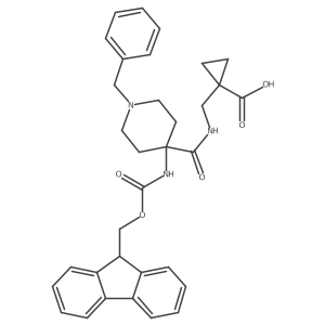 1-({[1-benzyl-4-({[(9H-fluoren-9-yl)methoxy]carbonyl}amino)piperidin-4-yl]formamido}methyl)cyclopropane-1-carboxylic acid结构式