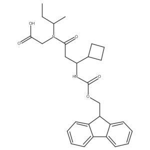 2-[N-(butan-2-yl)-3-cyclobutyl-3-({[(9H-fluoren-9-yl)methoxy]carbonyl}amino)propanamido]acetic acid结构式