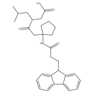2-{2-[1-({[(9H-fluoren-9-yl)methoxy]carbonyl}amino)cyclopentyl]-N-(2-methylpropyl)acetamido}acetic acid结构式