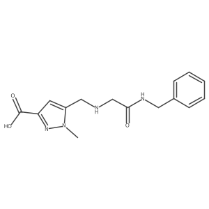 5-({[(benzylcarbamoyl)methyl]amino}methyl)-1-methyl-1H-pyrazole-3-carboxylic acid Structure
