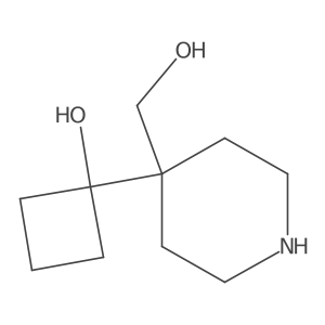 1-[4-(Hydroxymethyl)piperidin-4-yl]cyclobutan-1-ol结构式