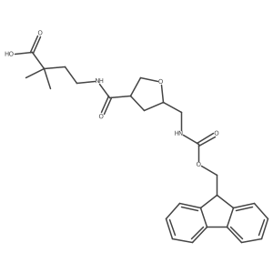 4-({5-[({[(9H-fluoren-9-yl)methoxy]carbonyl}amino)methyl]oxolan-3-yl}formamido)-2,2-dimethylbutanoic acid Structure