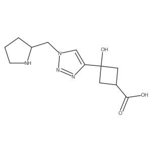3-hydroxy-3-{1-[(pyrrolidin-2-yl)methyl]-1H-1,2,3-triazol-4-yl}cyclobutane-1-carboxylic acid结构式