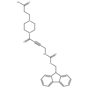 3-{4-[4-({[(9H-fluoren-9-yl)methoxy]carbonyl}amino)but-2-ynoyl]piperazin-1-yl}propanoic acid结构式