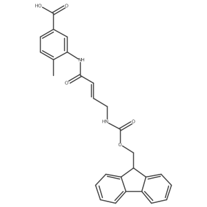 3-[4-({[(9H-fluoren-9-yl)methoxy]carbonyl}amino)but-2-enamido]-4-methylbenzoic acid Structure