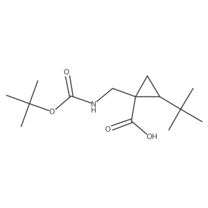 1-{[(tert-Butoxycarbonyl)amino]methyl}-2-(tert-butyl)cyclopropanecarboxylic acid Structure