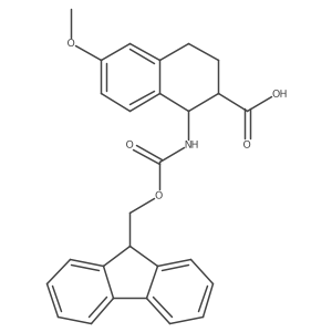 rac-(1R,2R)-1-({[(9H-fluoren-9-yl)methoxy]carbonyl}amino)-6-methoxy-1,2,3,4-tetrahydronaphthalene-2-carboxylic acid Structure