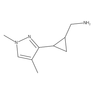rac-[(1R,2R)-2-(1,4-dimethyl-1H-pyrazol-3-yl)cyclopropyl]methanamine Structure