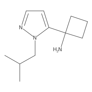 1-[1-(2-methylpropyl)-1H-pyrazol-5-yl]cyclobutan-1-amine Structure
