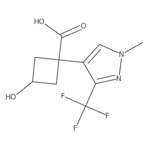 3-hydroxy-1-[1-methyl-3-(trifluoromethyl)-1H-pyrazol-4-yl]cyclobutane-1-carboxylic acid Structure