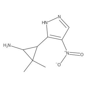 2,2-dimethyl-3-(4-nitro-1H-pyrazol-3-yl)cyclopropan-1-amine结构式