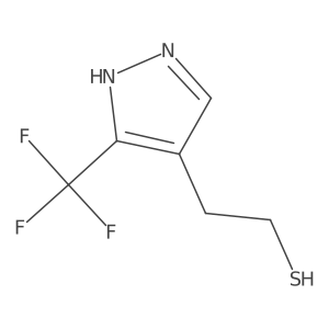 2-[3-(trifluoromethyl)-1H-pyrazol-4-yl]ethane-1-thiol结构式