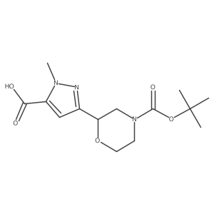 3-{4-[(tert-butoxy)carbonyl]morpholin-2-yl}-1-methyl-1H-pyrazole-5-carboxylic acid结构式