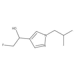 2-fluoro-1-[1-(2-methylpropyl)-1H-pyrazol-4-yl]ethan-1-ol Structure