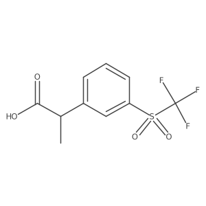 2-(3-Trifluoromethanesulfonylphenyl)propanoic acid Structure