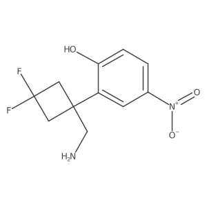 2-[1-(Aminomethyl)-3,3-difluorocyclobutyl]-4-nitrophenol结构式