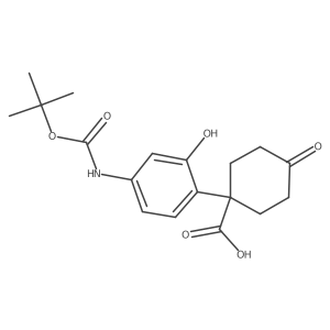 1-(4-{[(Tert-butoxy)carbonyl]amino}-2-hydroxyphenyl)-4-oxocyclohexane-1-carboxylic acid Structure