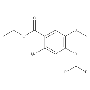 Ethyl 2-amino-4-(difluoromethoxy)-5-methoxybenzoate结构式