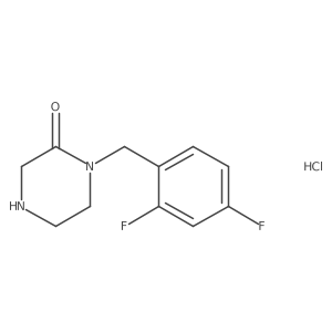 1-[(2,4-Difluorophenyl)methyl]piperazin-2-one hydrochloride结构式