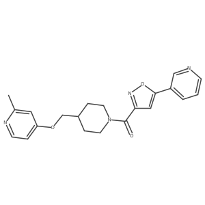 3-[3-(4-{[(2-Methylpyridin-4-yl)oxy]methyl}piperidine-1-carbonyl)-1,2-oxazol-5-yl]pyridine结构式
