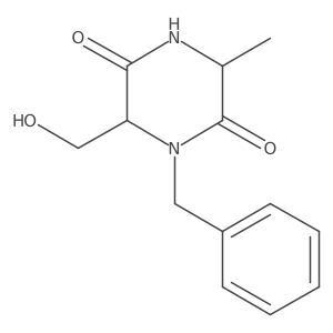 1-Benzyl-6-(hydroxymethyl)-3-methylpiperazine-2,5-dione结构式