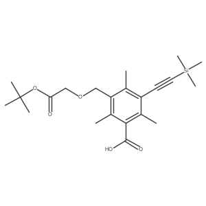3-{[2-(Tert-butoxy)-2-oxoethoxy]methyl}-2,4,6-trimethyl-5-[2-(trimethylsilyl)ethynyl]benzoic acid结构式
