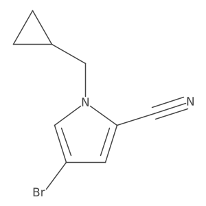 4-Bromo-1-(cyclopropylmethyl)-1H-pyrrole-2-carbonitrile结构式