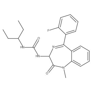 1-[5-(2-fluorophenyl)-1-methyl-2-oxo-2,3-dihydro-1H-1,4-benzodiazepin-3-yl]-3-(pentan-3-yl)urea Structure