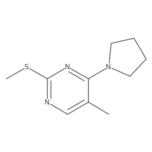 5-Methyl-2-(methylsulfanyl)-4-(pyrrolidin-1-yl)pyrimidine结构式