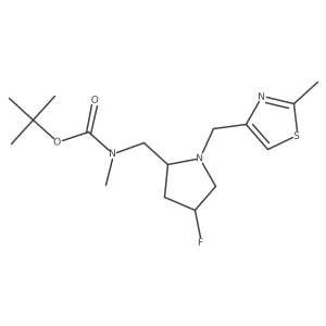 tert-butyl N-{[(2S,4S)-4-fluoro-1-[(2-methyl-1,3-thiazol-4-yl)methyl]pyrrolidin-2-yl]methyl}-N-methylcarbamate Structure
